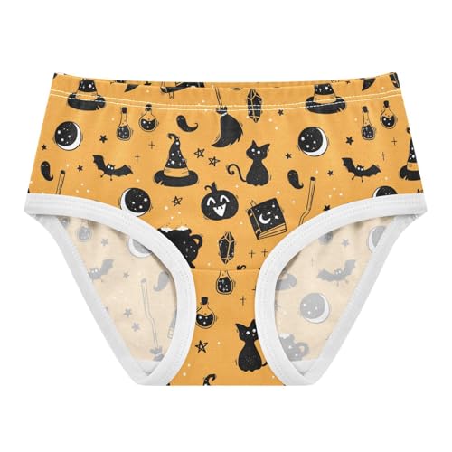 Little Girl Underwear Toddler Panties Kids Undies Halloween Cat Bats Witch Soft Cotton Briefs 2T-8Y