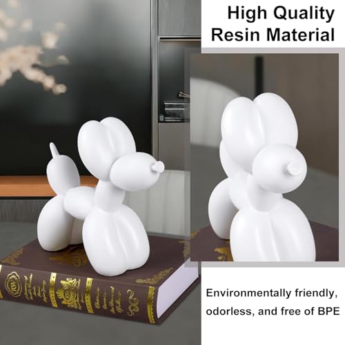 Figura decorativa de perro globo blanca miniatura 4