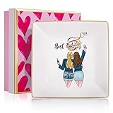 Birthday Gift for Sister - Funny BFF Birthday Gifts for Women, Ceramic Ring Dish Trinket Tray Friendship Gift Bestie Gift