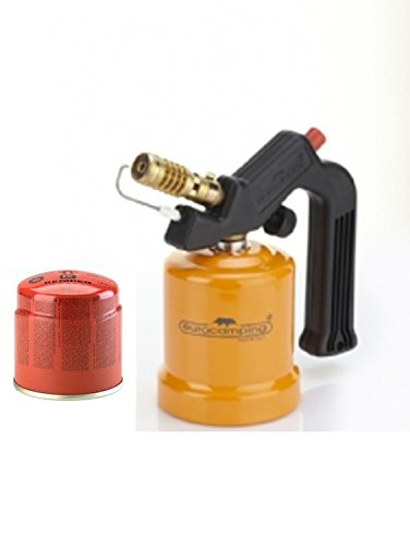 13002_****** SALDATORE A GAS SU CARTUCCIA EUROCAMPING BASE METALLO PIEZO + 1 CARTUCCIA