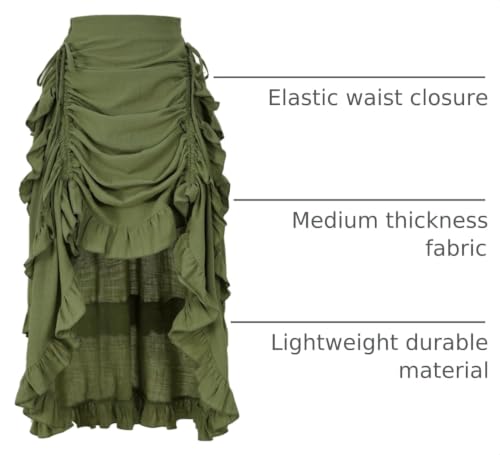 Image of Women's Renaissance Skirt Pirate High-Low Ruffle Maxi Skirts