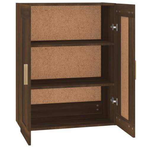 Armoire murale chêne marron 69.5 cm meuble de rangement suspendu vertical séjour - 7