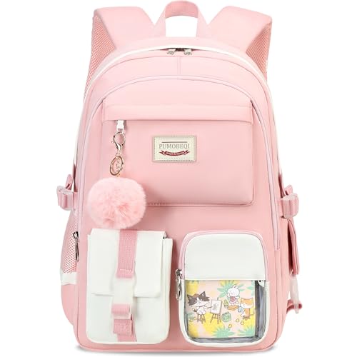 School Backpacks for Girls Backpack Teen Girl Bookbag Kawaii Backpacks for Girls School Teens (Pink)