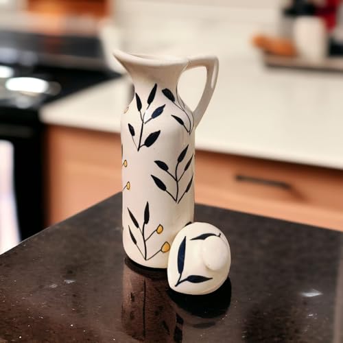 Image of MALAIKAH Ceramic Oil Dispenser Leaf Pack of 4 for Kitchen, Dining, Gifting, Home & Kitchen Decor