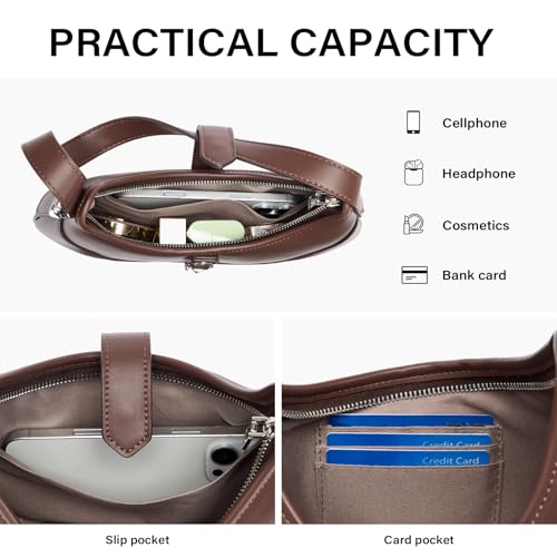 Image of CLUCI Shoulder Bag for Women, Soft Vegan Leather Small Purses with Adjustable Strap, Stylish Hobo Handbags