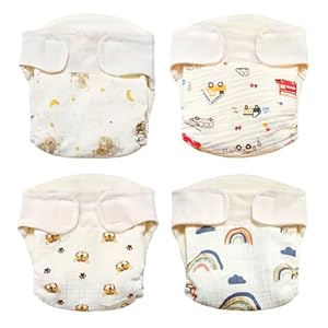 HahaGo Töpfchen Trainingshose, 4 Stück Baby Stoffwindel, Windelhosen Kinder, Potty Training Pants, Waschbar Stoffwindel, Wiederverwendbare Stoffwindeln für die meisten Babys und Kleinkinder(5-9kg)