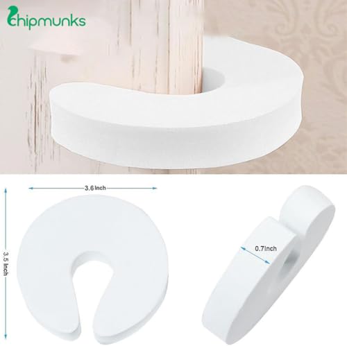 Image of Chipmunks Baby Proofing Finger Pinch Door Guard for Kids Safety, Made in India, Door Stopper Guard for Accidental Door Lock & Slamming for Child, Babies & Pet Safety (White, Pack of 6)