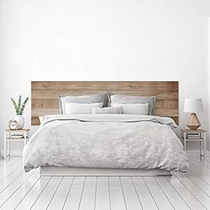 MEGADECOR Hoofdeinde voor bed, decoratief, economisch, van hout, horizontale planken, eiken helder, verschillende maten (200 cm x 60 cm)