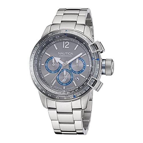 Nautica Cinturino In Acciaio Inossidabile Al Quarzo, Argento, 22 Casual Watch (Modello: NAPBFF103)-image