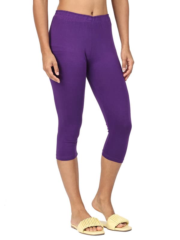 Image of Robinbosky Premium Stretchable Cotton Capri Legging for Women | Suitable for Formal wear & Casual wear | High-End Elastic Makes. The Leggings Squat Proof and Durable for Travel, Yoga, & Workout.