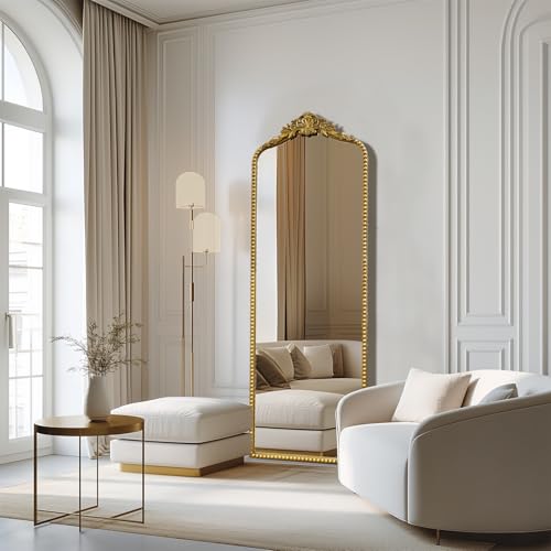 Growsun 65''x22'' Vintage Gold Antique Baroque Full Length Floor Mirror Ornate Full Body Mirror w/Free Standing, Wall-Mounted and Leaning Against The Wall for Dressing Room, Living Room, Bedroom - Image 5