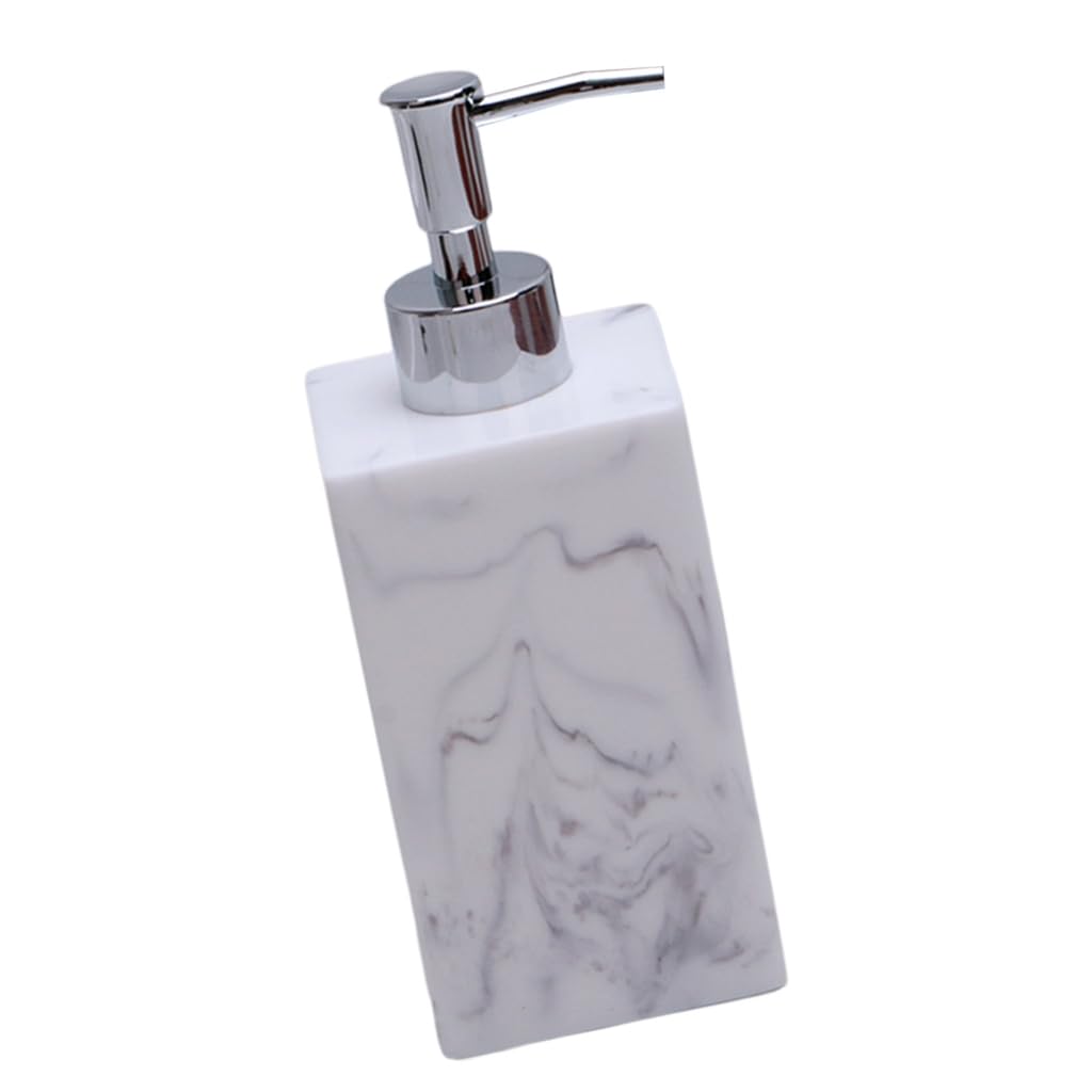 Fogun Resin Soap Dispenser Marble Texture Travel Bottle Liquid Container Easy Carry for Skincared Liquids