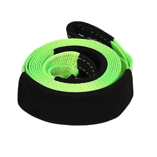 Grillo di Prua 5M5T Corda di trazione per Automobili Salvataggio di Emergenza Forte Fune di Traino Poliestere Cintura per rimorchio per Automobili Cinghia di Traino(Green)