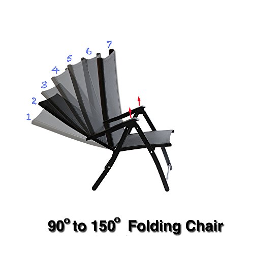 Techcare LMPYF Heavy Duty Durable Adjustable Reclining Folding Chair Outdoor Indoor Garden Pool thumb #4