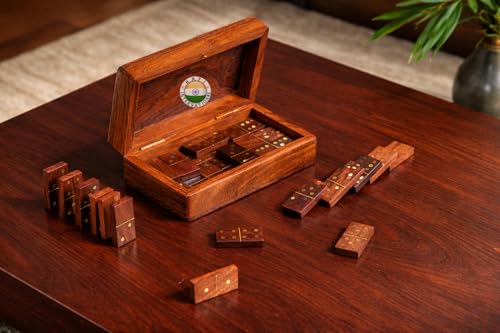 Juego de Dominó de Madera Hecho a Mano con Caja miniatura 2