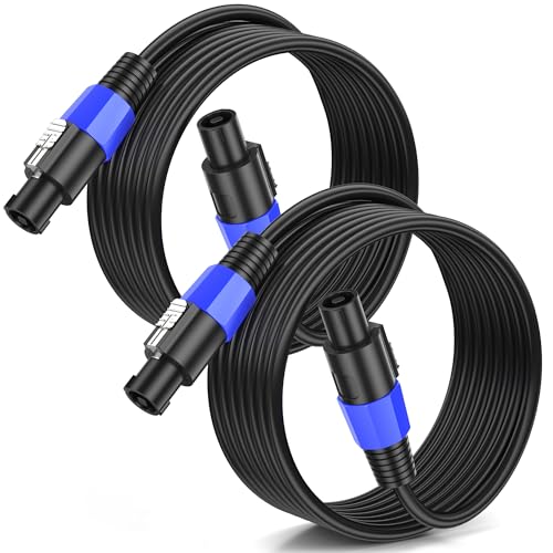 Compatibilità Stabile Con Un'ampia Gamma Di Apparecchiature: Il design professionale del cavo per altoparlanti riduce al minimo la distorsione audio e può trasmettere in modo stabile correnti elevate, consentendo una trasmissione rapida e stabile di segnali audio chiari e dettagliati, rendendolo perfetto per monitor da palco, altoparlanti da interno, subwoofer e altre applicazioni di altoparlanti ad alte prestazioni.