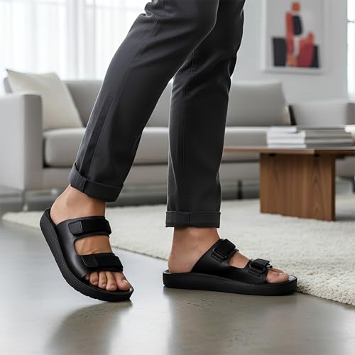 Image of BRUTON Stylish Men's Sandals Comfortable, Lightweight & Anti-Skid PU Material Casual for Office & Daily Use
