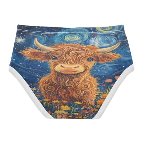 Cute Baby Highland Cow Van Gogh Starry Night Toddler Girls's Underwear 2T 202b85812