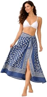 Curano Premium Cotton Hand Block Printed Sarong | Midnight Indigo Zigzag Chevron Beach Wrap & Pareo | Size 72x44 Inches Price In India