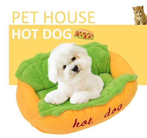 PAPIEEED Hotdog Haustier-Hundebett, warmes Hundehütte, Katzennest, waschbar, abnehmbares Katzensofa