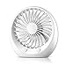 Produktbild Bcyfan USB Ventilator Leise Lüfter Wiederaufladbare Fan Protable Halterung 3 Speeds für Büro Bibliothek (Weiß)