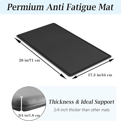 Artnice Kitchen Mats for Floor, 3/4 Inch Thick Memory Foam Anti Fatigue Mat, Non-Slip Standing Desk Mat, Waterproof Cushioned Kitchen Rugs for Home, Office, Sink, Laundry (17.3