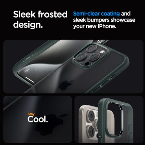 Image of Spigen for iPhone 15 Pro Max Case, Ultra Hybrid [No Magnet Ring][Anti-Yellowing] - Frost Green