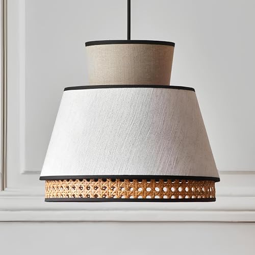 Image of AKWAY Rattan Hanging Lamp for Living Room | Bamboo Pendant Light for Bedroom | Cane Hanging Light for Home Decoration - Blaze