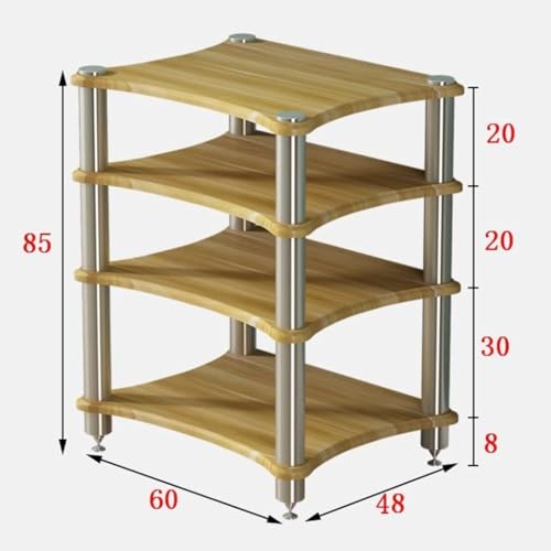 Meuble audio HiFi pour tourne-disque et amplificateur en MDF avec pieds absorbant les chocs, parfait pour l'organisation et la protection du matériel audio