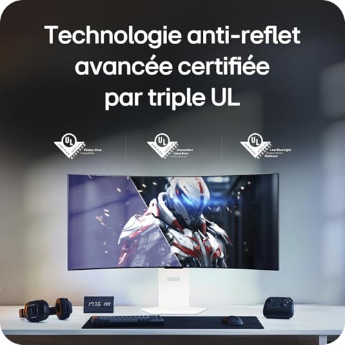 LG Ultragear™ 34GX90SA-W Ecran PC Gaming 34" - Dalle OLED résolution QHD (3440 x 1440), 0,03ms 240Hz, DisplayHDR™400 True Black, DCI-P3 98.5% (CIE1976), FreeSync Premium, G-Sync Compatible
