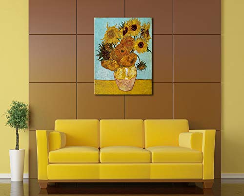 Wieco Art VAN-0002-6080 Sunflower Large Canvas Prints Wall Art By Vincent Van Gogh Oil Paintings Reproduction Modern Stretched And Framed Floral Giclee Flowers Pictures Artwork thumb #1