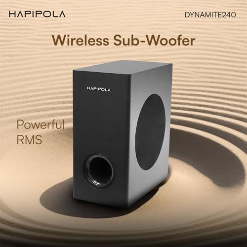 Image of HAPIPOLA Dynamite240 2.1 Channel Home Theatre System, 240W RMS Output, HDMI Input, BT5.3 Connectivity, Optical Input, Aux Input (Dynamite 240)