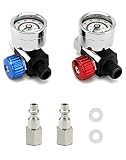 QWORK Air Pressure Regulator Kit, 1/4'-G Spray Paint Gun Air Adjusting Valve Regulator for Air Guns, Spray Guns and Air Tools, Airflow Regulator with Gauge and Adapter