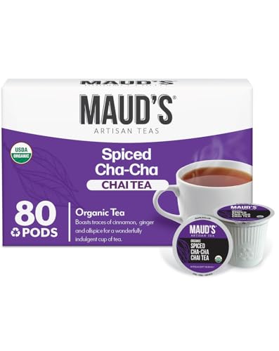 Image of Maud's Organic Chai Tea Pods, 80ct, 100% Gourmet Blended Tea