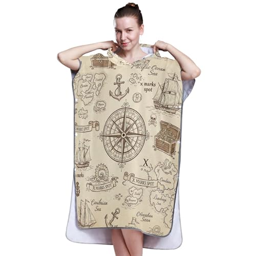 Poncho de surf absorbant avec grande capuche protectrice
