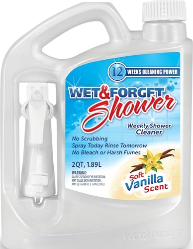 Wet & Forget Shower Cleaner Spray, No Scrub, Vanilla Scent, 64 Fl Oz