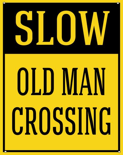 Amazon.com : Kurmntregon Slow Down Aluminum Sign Old Man Crossing