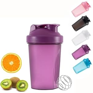 zukent Eiwitshakerfles waterfles met roestvrijstalen mixball lekvrije eiwitshakes, BPA-vrije mixershakefles, milkshake-bekers voor fitness, sport, gym voor mannen en vrouwen, 400 ml