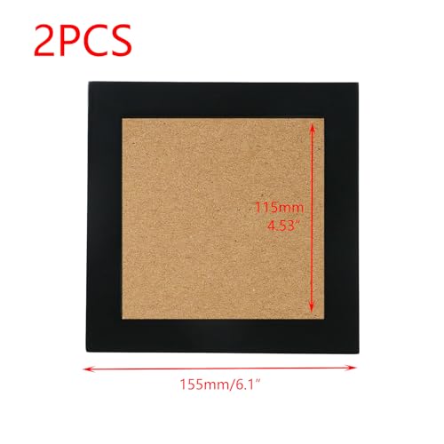 Image of Crapyt 2 PCS Wood Embroidery Frame Embroidery Hoops Decorative Embroidery Display for Cross Stitch and Artwork Displays Square 6.1 inch