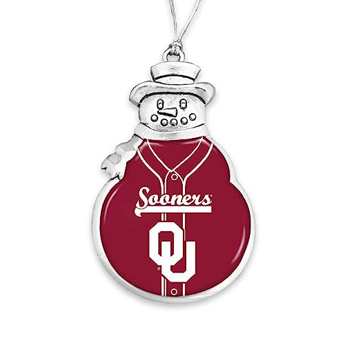 Oklahoma Sooners Snowman Softball Jersey Silver Christmas Ornament Gift OU