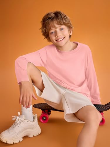 Image of Haloumoning Kids Boys Long Sleeve Crewneck T-Shirts Tee Tops 5-14 Years