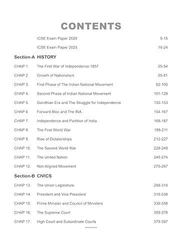 Image of ICSE Class 10 History & Civics PYQ for 2027 Exam | Chapterwise Question Bank | 21 Years (2006-2026) Solved Papers