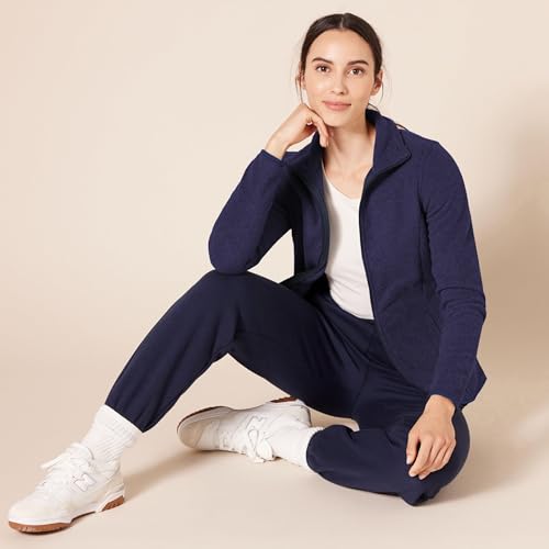 Amazon Essentials Damen-Fleecejacke, Klassische Passform, Durchgehender Reißverschluss, Fleecejacke (erhältlich in Übergröße), Marineblau, Größe XL