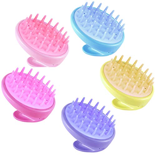 5-Pack Hair Scalp scrubber Massager Shampoo Brush for Straight Curly Long Short Thick Thin Wet Dry Hair, Men Women Kids Scalp Care Hair Cleaning Shower, Scalp Care Brush,100% comfortable