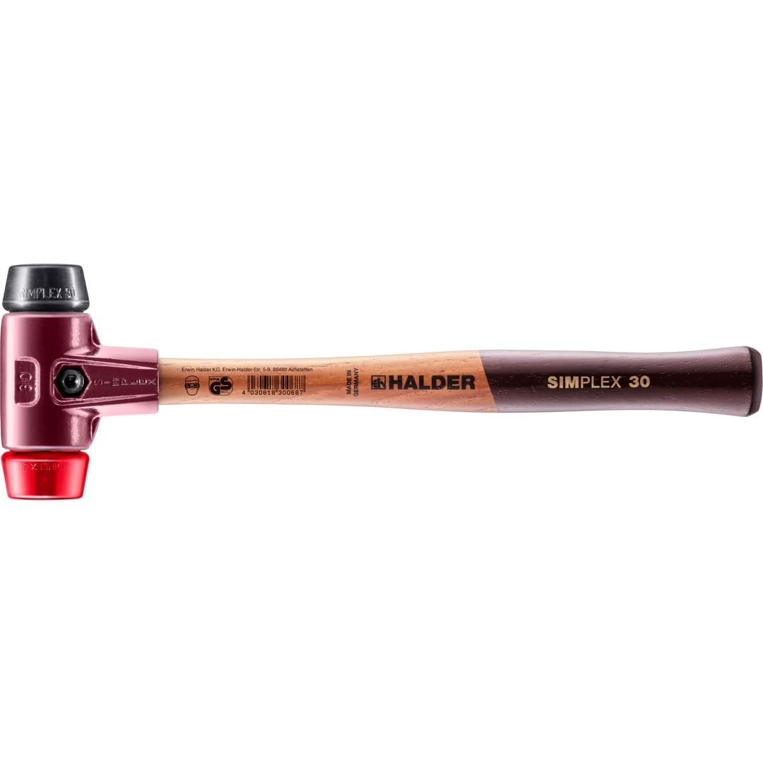 Halder Multicolour 3026030 30 Mm 3026 Rubber/Plastic "Simlpex" Eh Soft-Face Mallet - Multi-Colour
