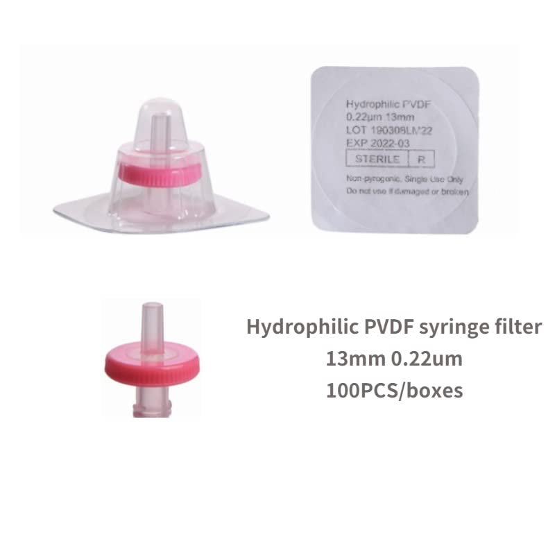 13mm 0.22/0.45um Filtro de jeringa estéril MCE PES Nylon PTFE PVDF Embudo de Laboratorio con Filtro 100PCS (Size : Nylon13mm 0.22um)