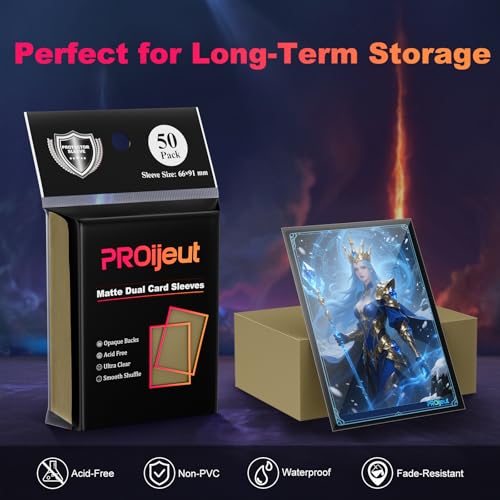 Image of 200 Pack Card Sleeves, Matte Dual Trading Card Sleeves with Opaque Back & Smooth Shuffle, Tear Resistant Card Protectors for MTG, TCG and Game Cards (Truth Brown)