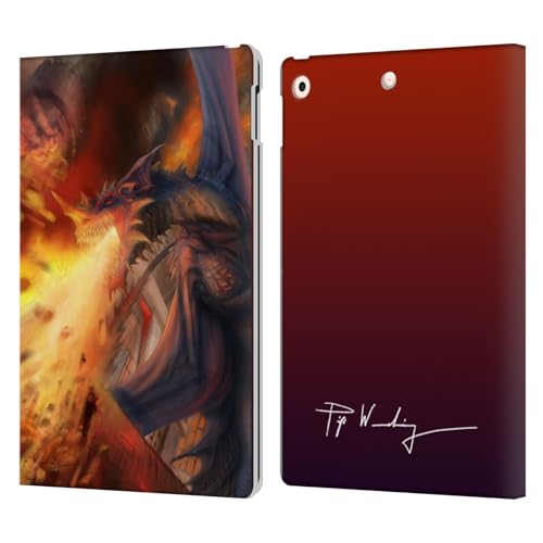Étui portefeuille en cuir Dragons de Feu pour Apple iPad 10.2