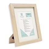 Marco de foto color Madera Clara, moldura de 18x18mm y cristal X1 Ud.
