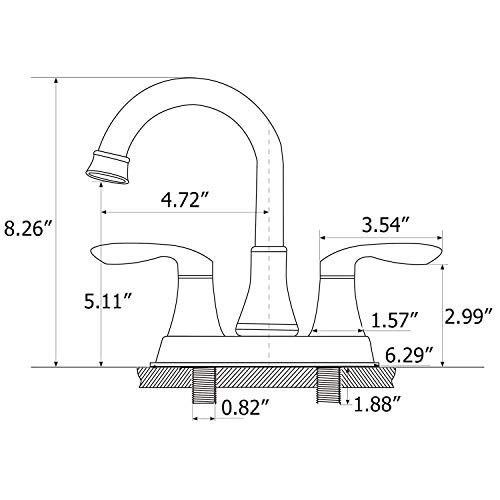 Friho Centerset Lead-Free Modern Commercial 2-Handle Brushed Nickel Bathroom Faucet, 4 Inch Rv Bathroom Sink Faucet 3 Hole Bath Vanity Faucets With Drain Stopper And Water Hoses #TOP6
